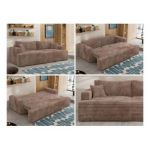 Sofa VIRELLA - brązowy, sztruks