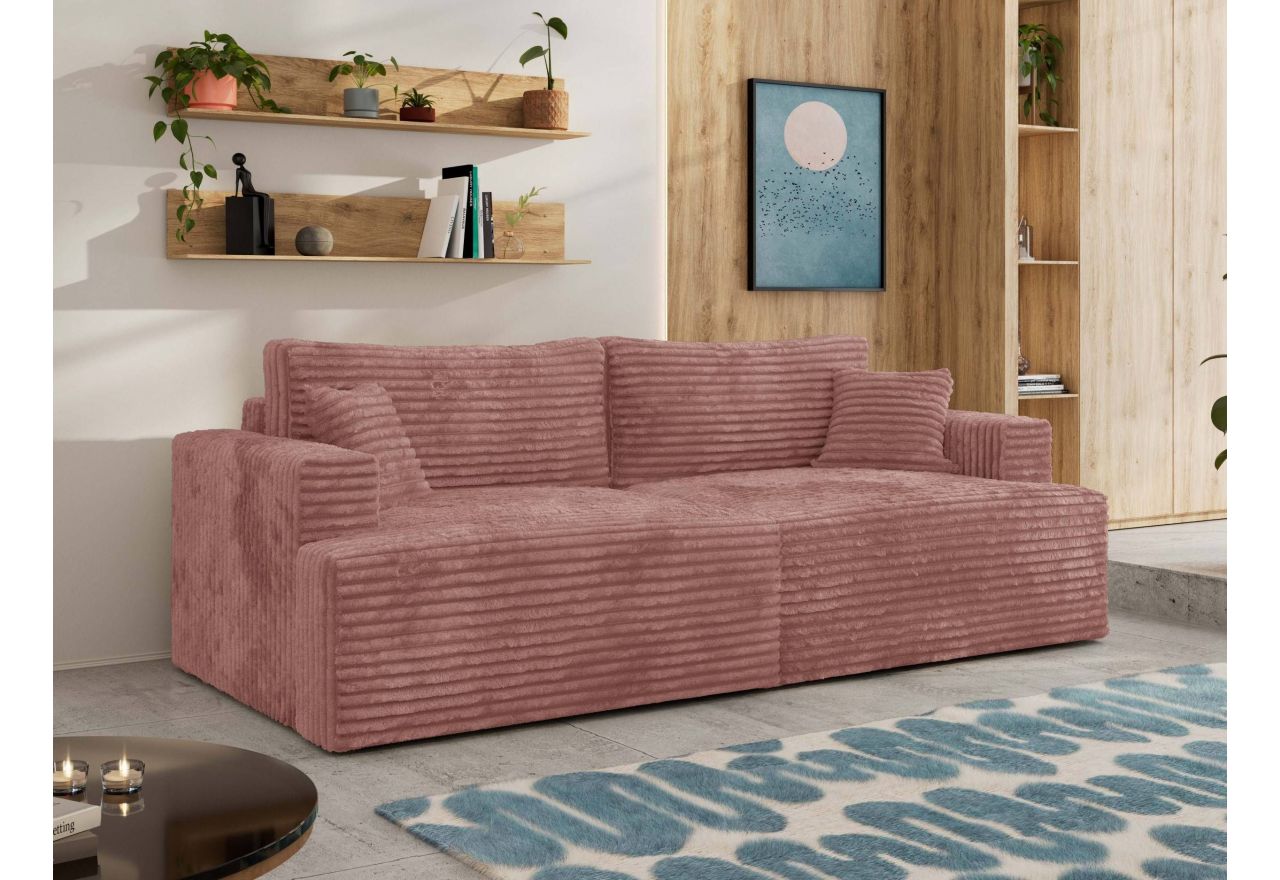 Sofa VIRELLA - różowy, sztruks