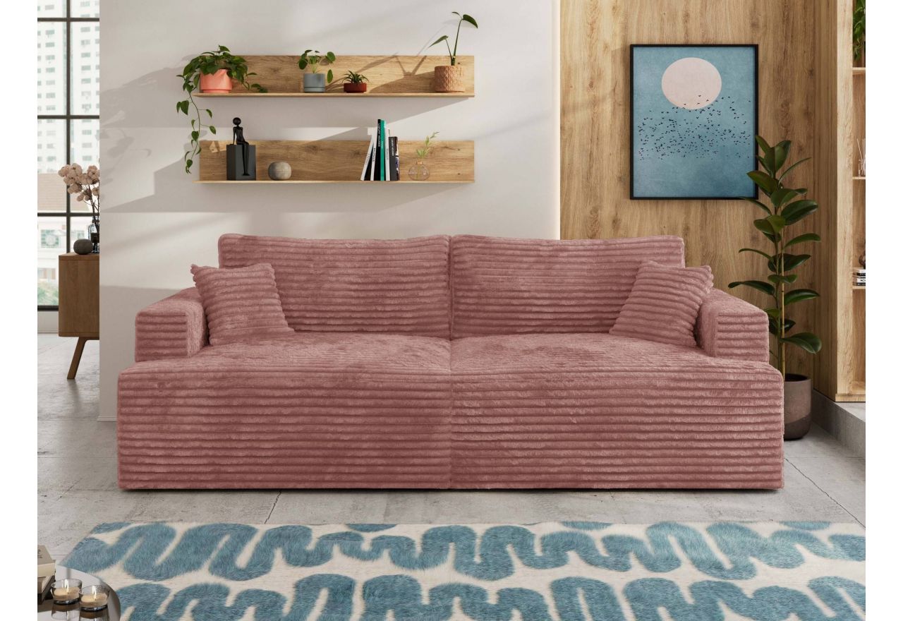Sofa VIRELLA - różowy, sztruks