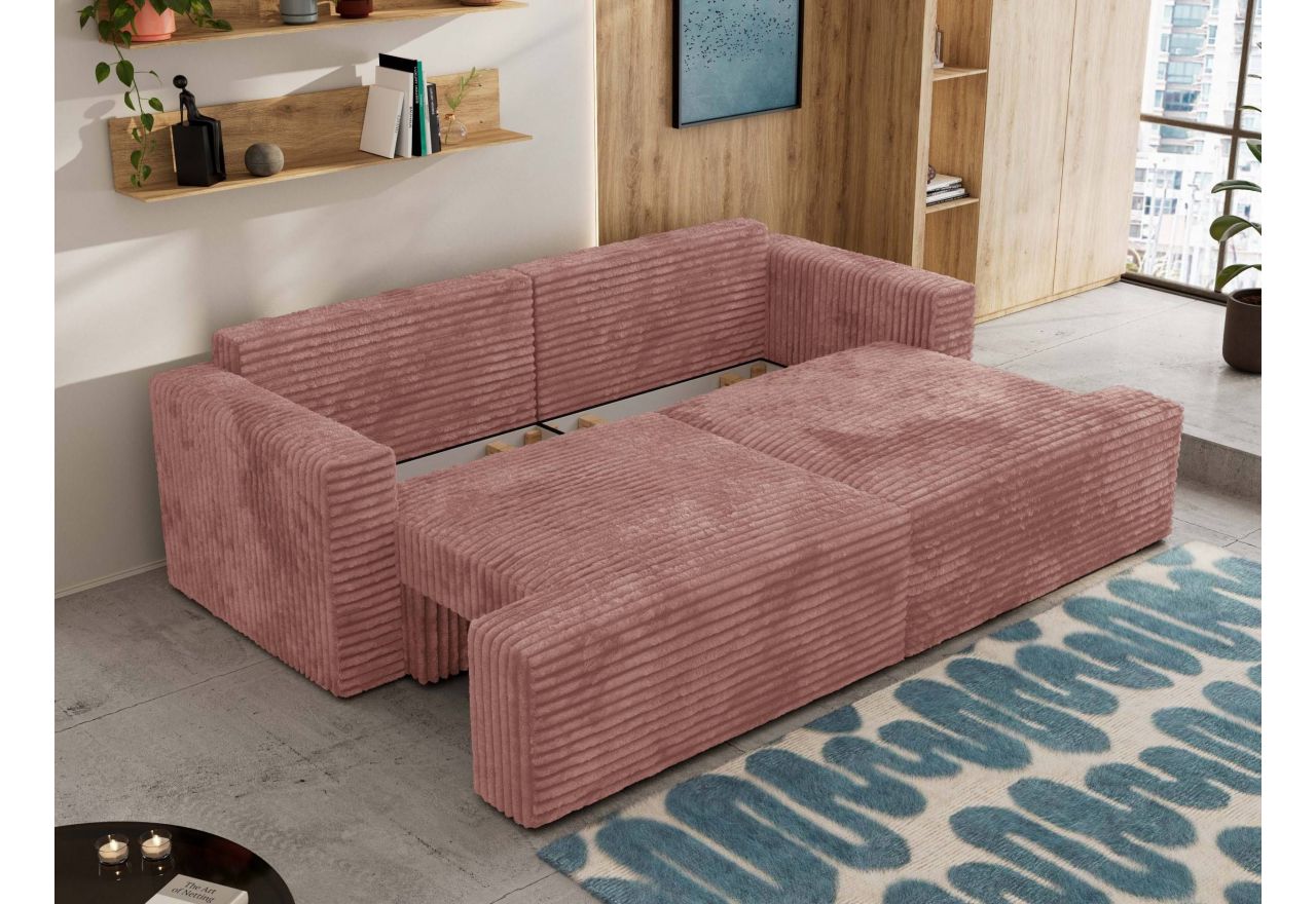 Sofa VIRELLA - różowy, sztruks