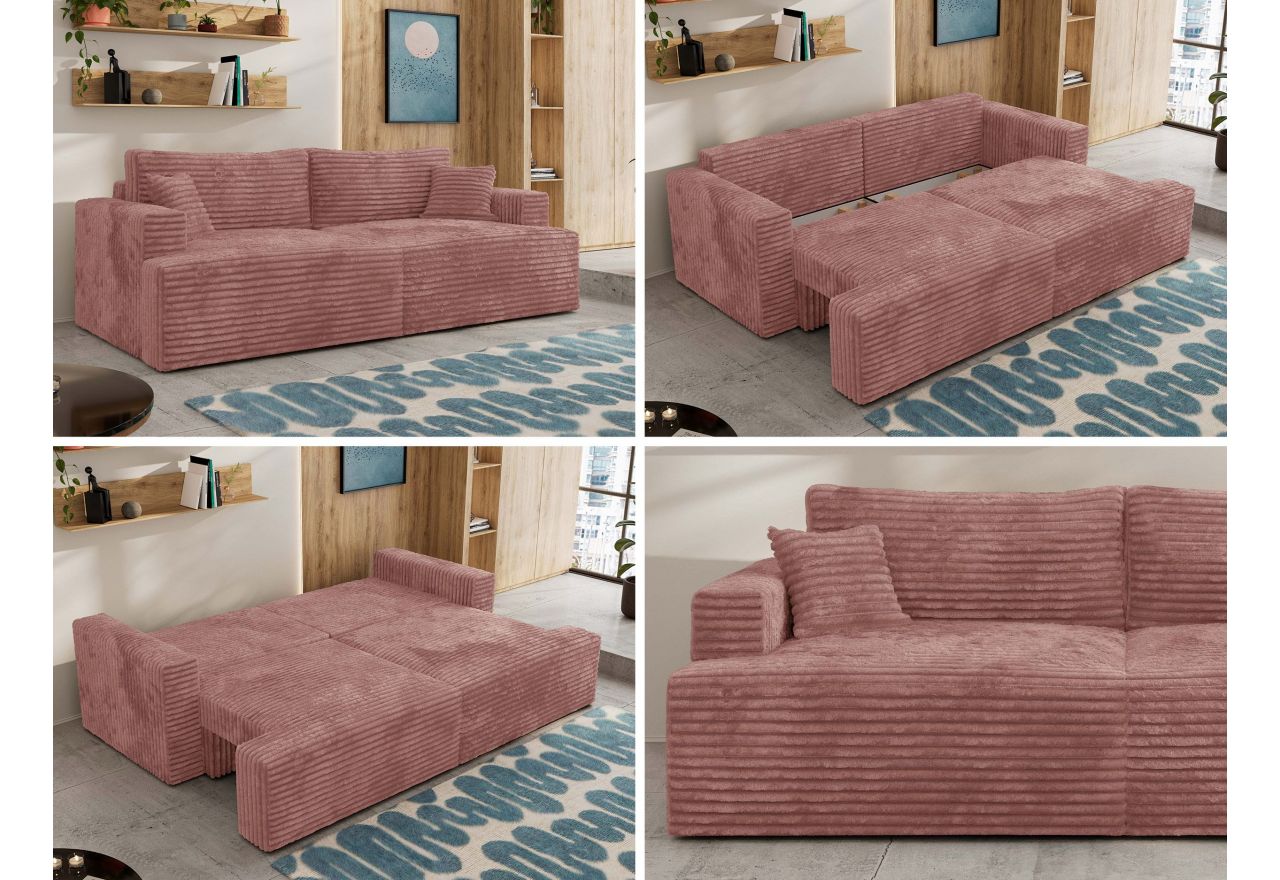 Sofa VIRELLA - różowy, sztruks