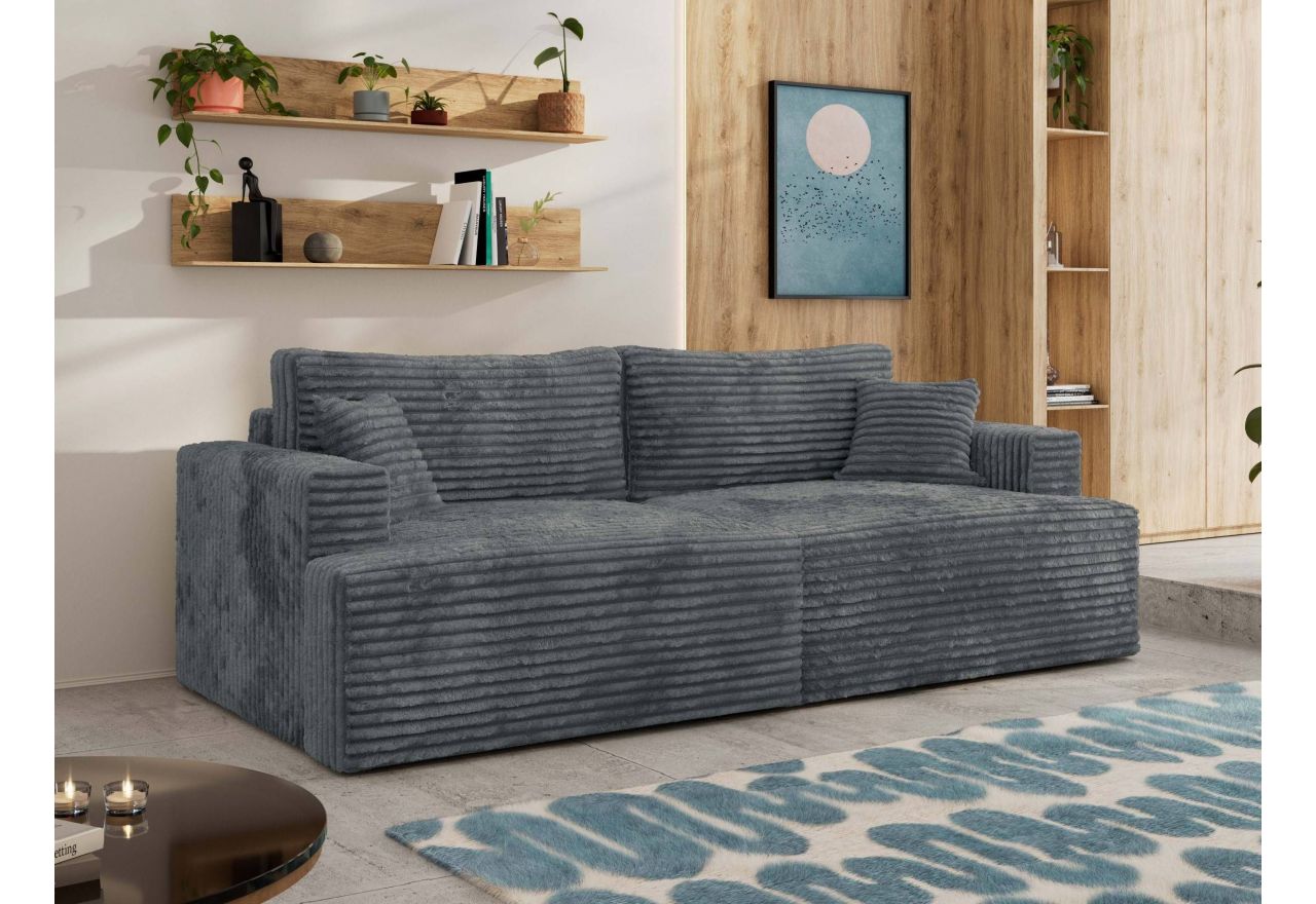 Sofa VIRELLA - ciemnoszary, sztruks