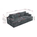 Sofa VIRELLA - ciemnoszary, sztruks
