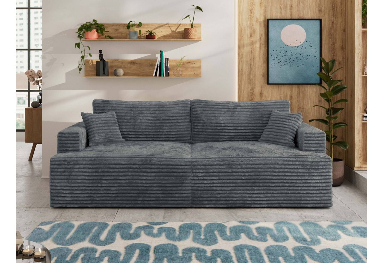 Sofa VIRELLA - ciemnoszary, sztruks