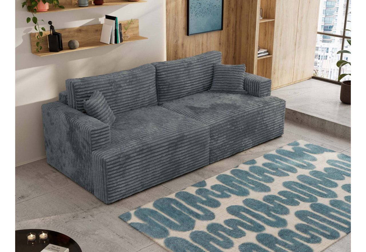 Sofa VIRELLA - ciemnoszary, sztruks