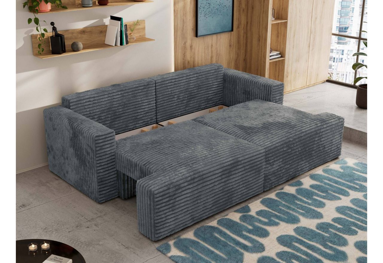 Sofa VIRELLA - ciemnoszary, sztruks