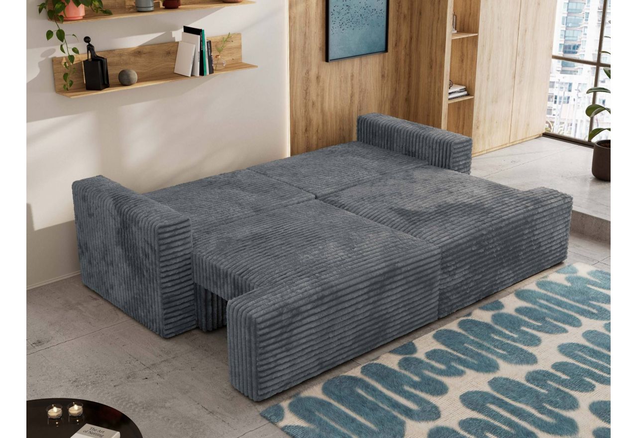 Sofa VIRELLA - ciemnoszary, sztruks