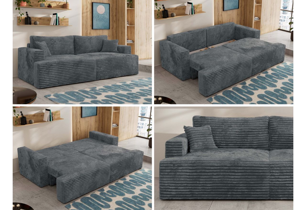 Sofa VIRELLA - ciemnoszary, sztruks