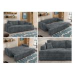 Sofa VIRELLA - ciemnoszary, sztruks