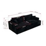 Sofa VIRELLA - czarny, sztruks