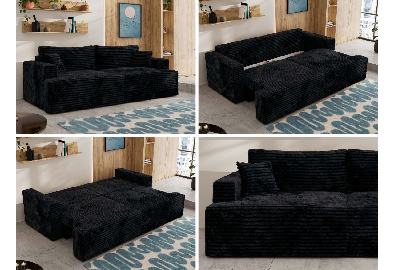 Sofa VIRELLA - czarny, sztruks