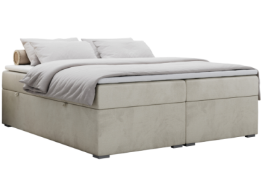 Łóżko kontynentalne bez wezgłowia BESS 200x200 - Monolith 02 - beżowy - OUTLET