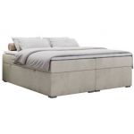 Łóżko kontynentalne bez wezgłowia BESS 200x200 - Monolith 02 - beżowy - OUTLET