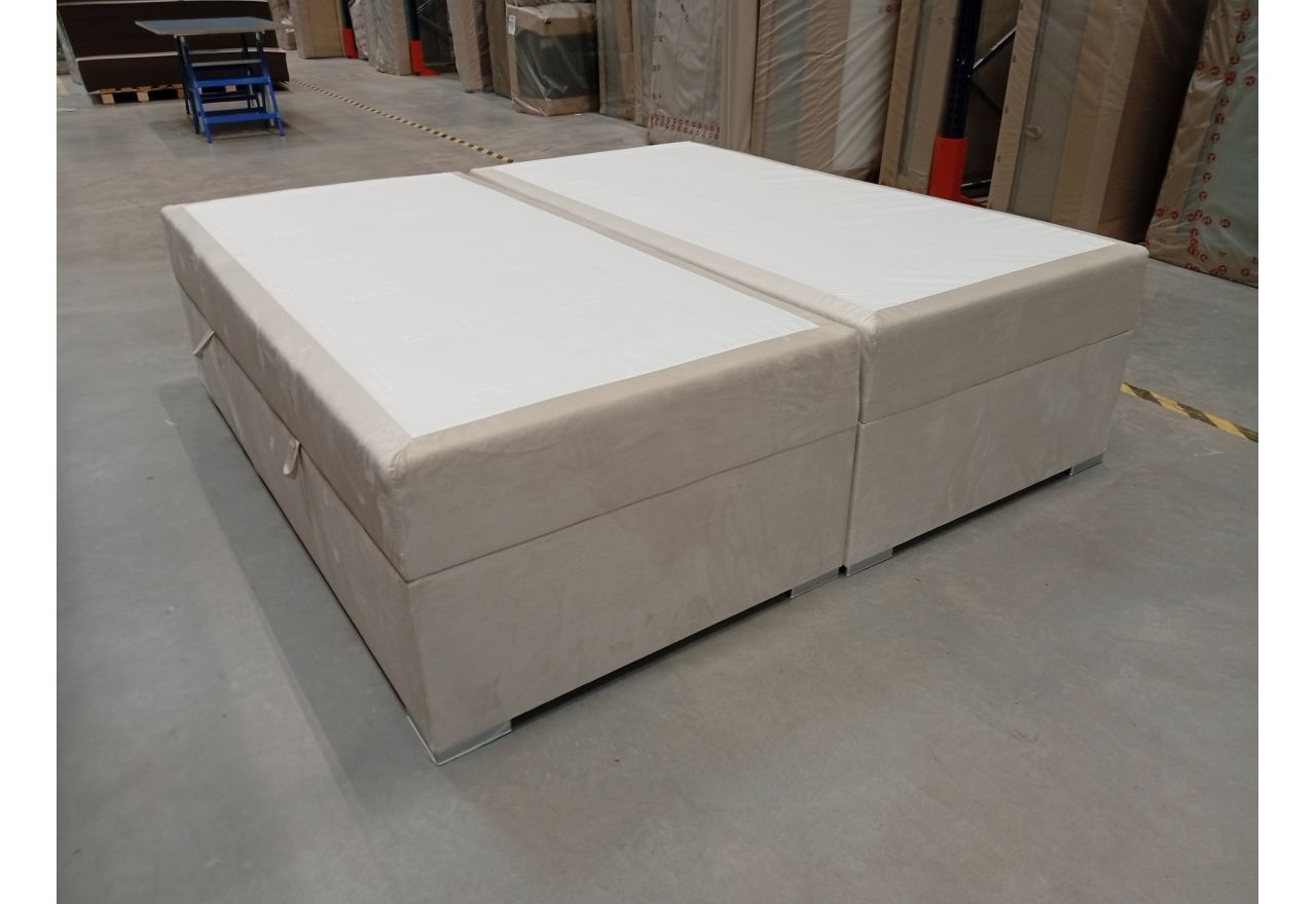 Łóżko kontynentalne bez wezgłowia BESS 200x200 - Monolith 02 - beżowy - OUTLET