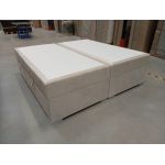 Łóżko kontynentalne bez wezgłowia BESS 200x200 - Monolith 02 - beżowy - OUTLET