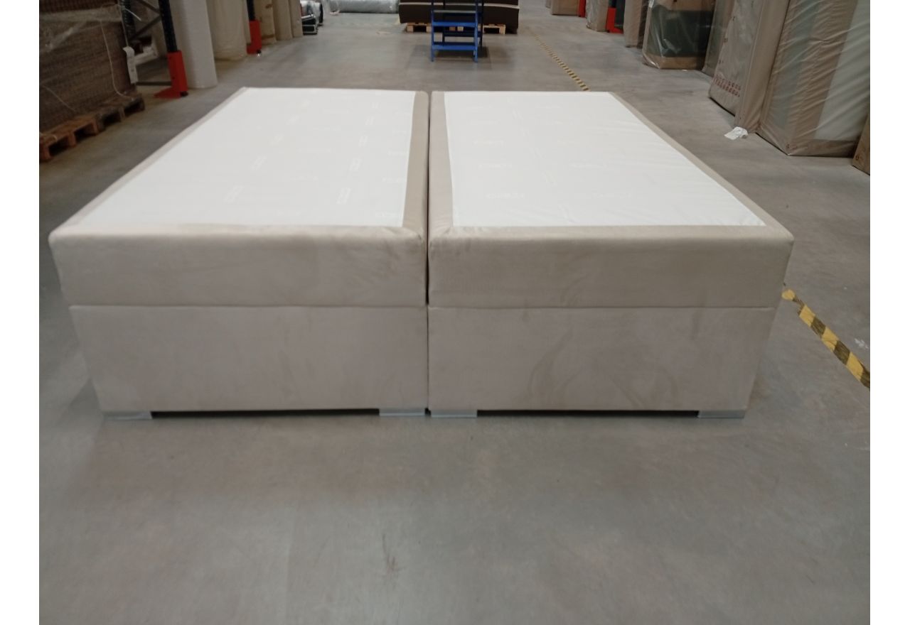 Łóżko kontynentalne bez wezgłowia BESS 200x200 - Monolith 02 - beżowy - OUTLET