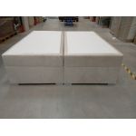 Łóżko kontynentalne bez wezgłowia BESS 200x200 - Monolith 02 - beżowy - OUTLET