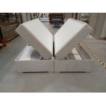 Łóżko kontynentalne bez wezgłowia BESS 200x200 - Monolith 02 - beżowy - OUTLET