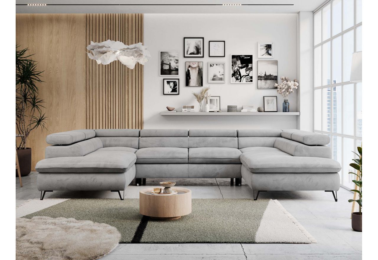 Narożnik PEDRO U - Monolith 84 - jasny szary - OUTLETU