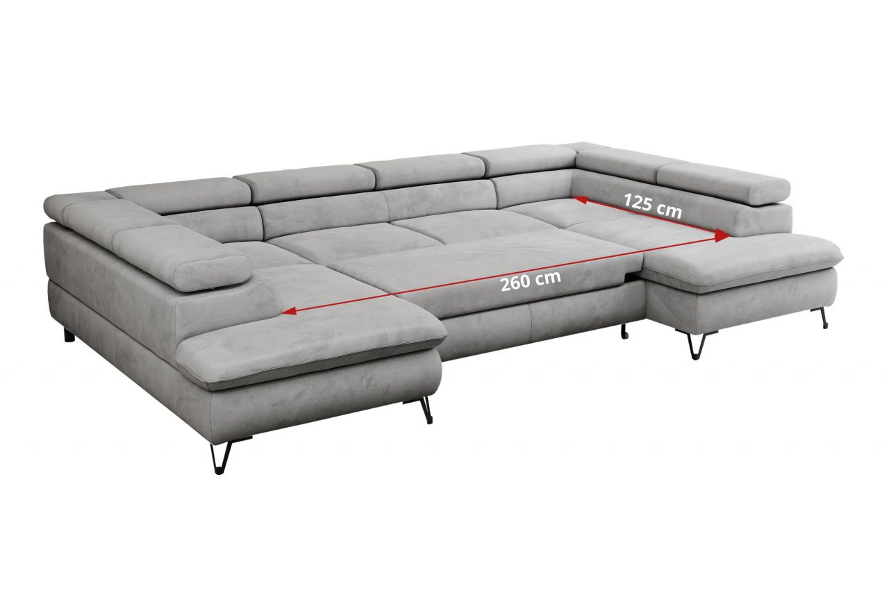 Narożnik PEDRO U - Monolith 84 - jasny szary - OUTLETU