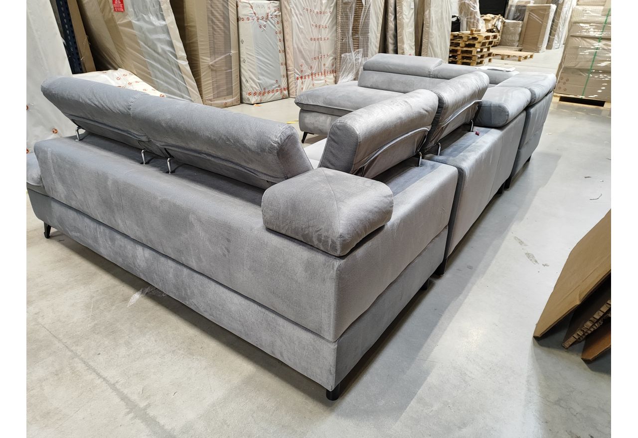 Narożnik PEDRO U - Monolith 84 - jasny szary - OUTLETU