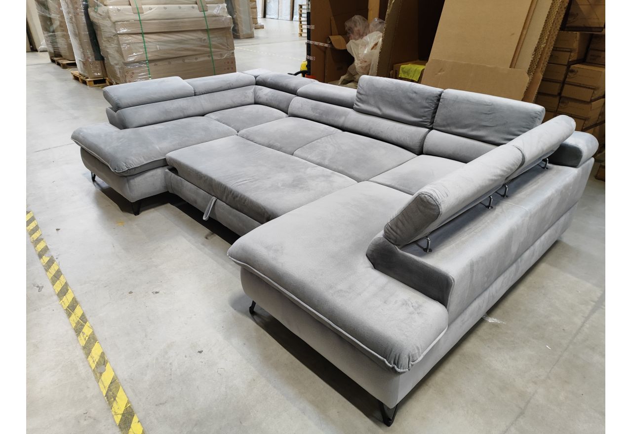 Narożnik PEDRO U - Monolith 84 - jasny szary - OUTLETU