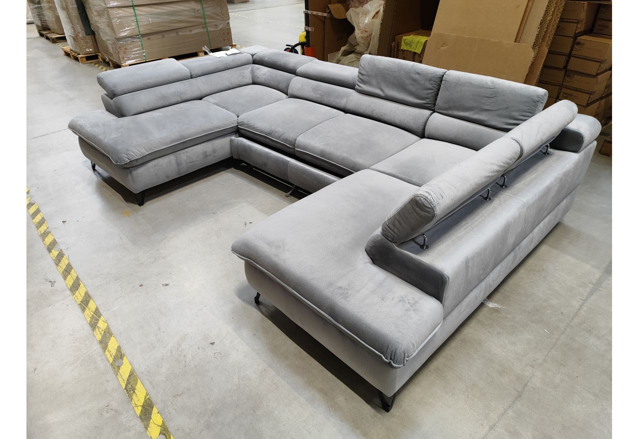 Narożnik PEDRO U - Monolith 84 - jasny szary - OUTLETU