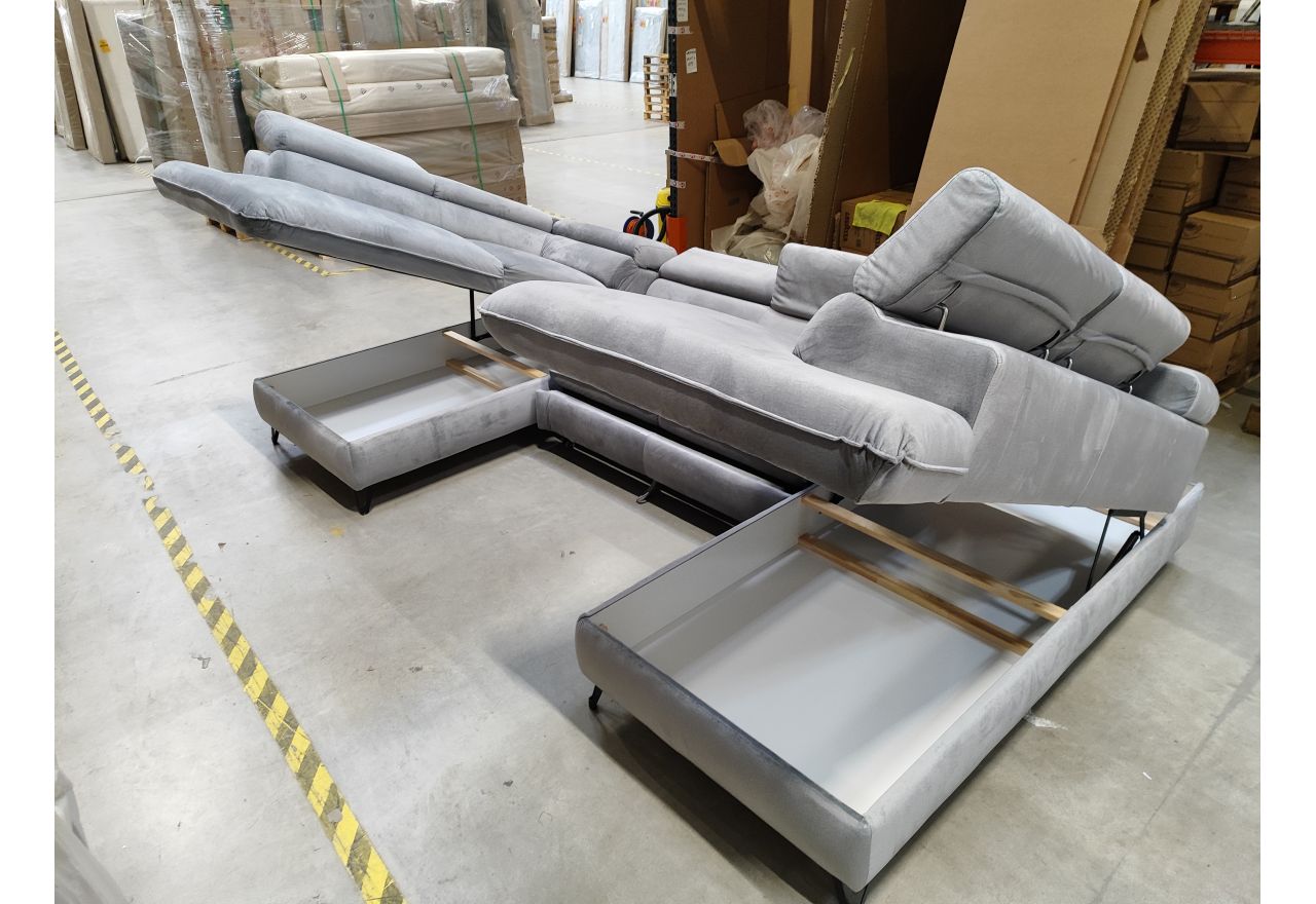 Narożnik PEDRO U - Monolith 84 - jasny szary - OUTLETU