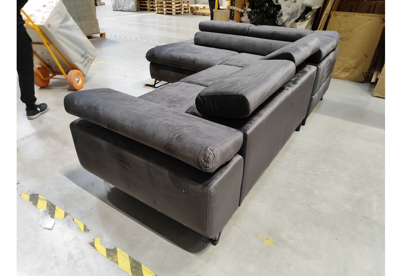 Narożnik PETER L - Monolith 92 - ciemny szary - OUTLETU