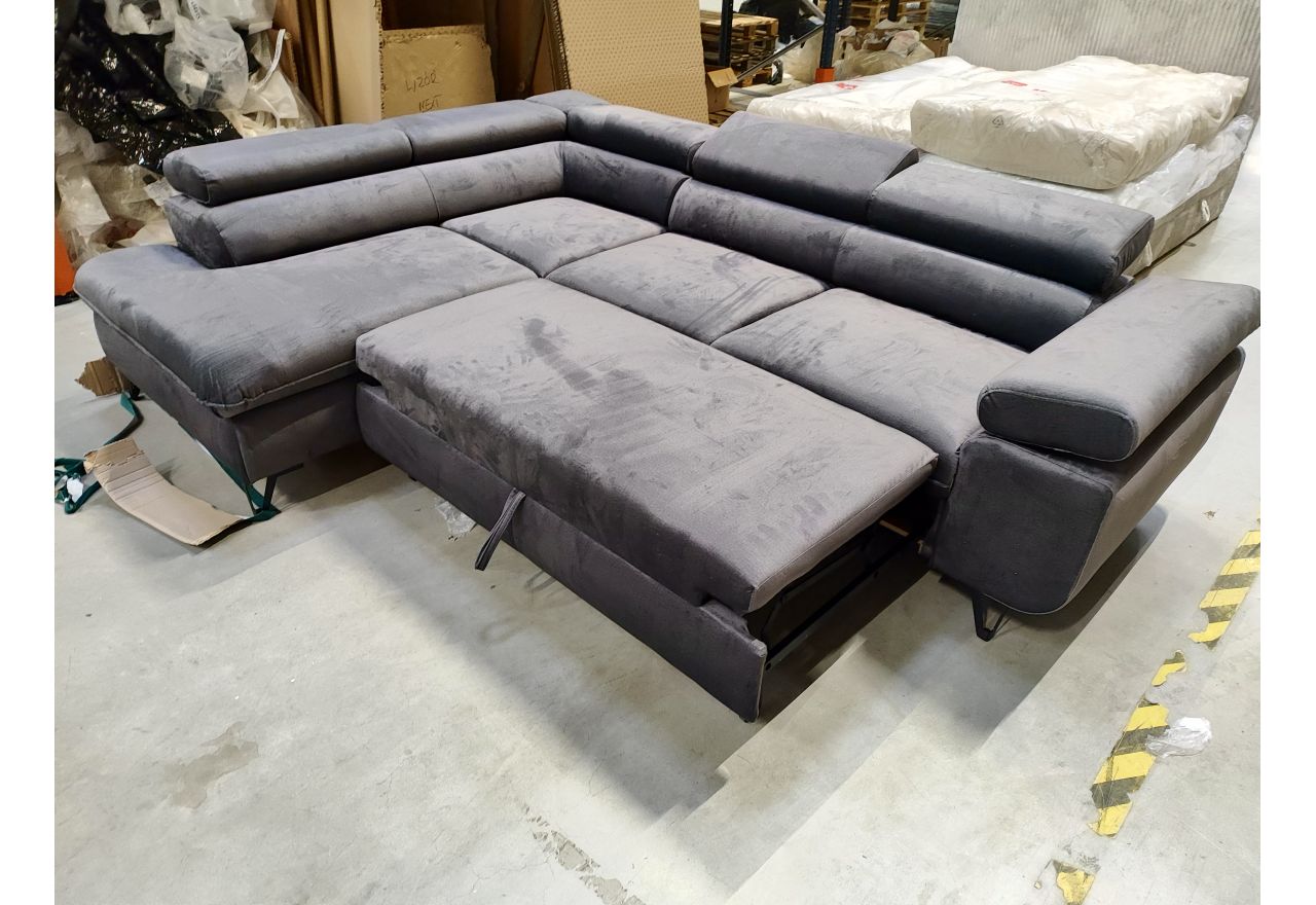 Narożnik PETER L - Monolith 92 - ciemny szary - OUTLETU