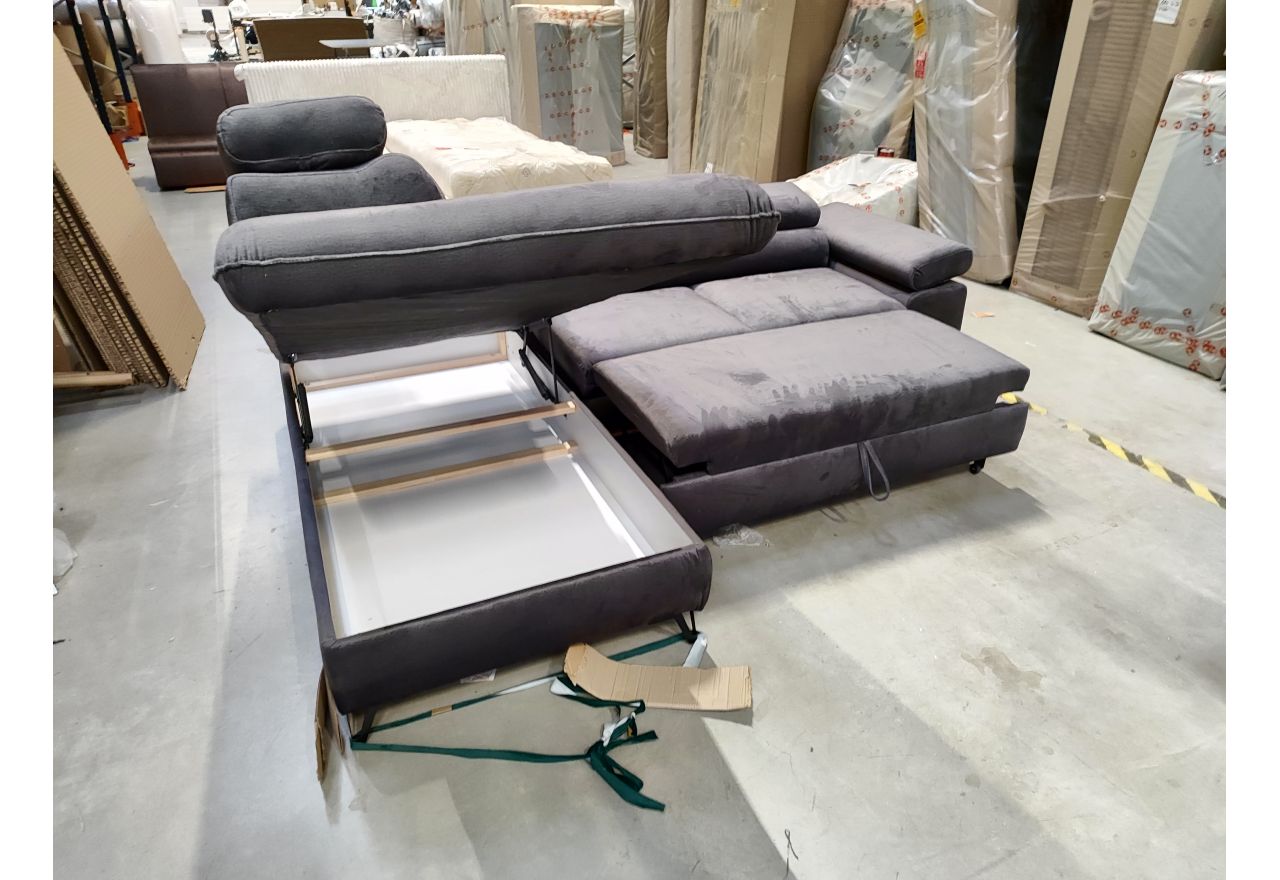 Narożnik PETER L - Monolith 92 - ciemny szary - OUTLETU