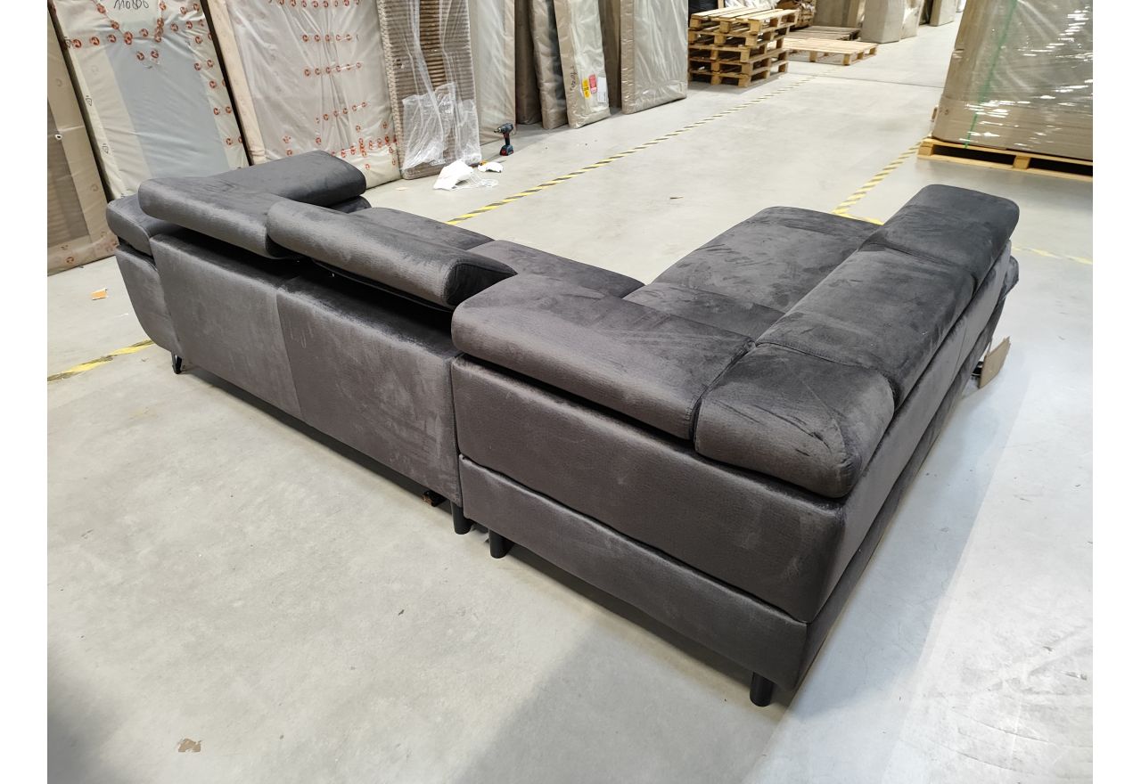 Narożnik PETER L - Monolith 92 - ciemny szary - OUTLETU