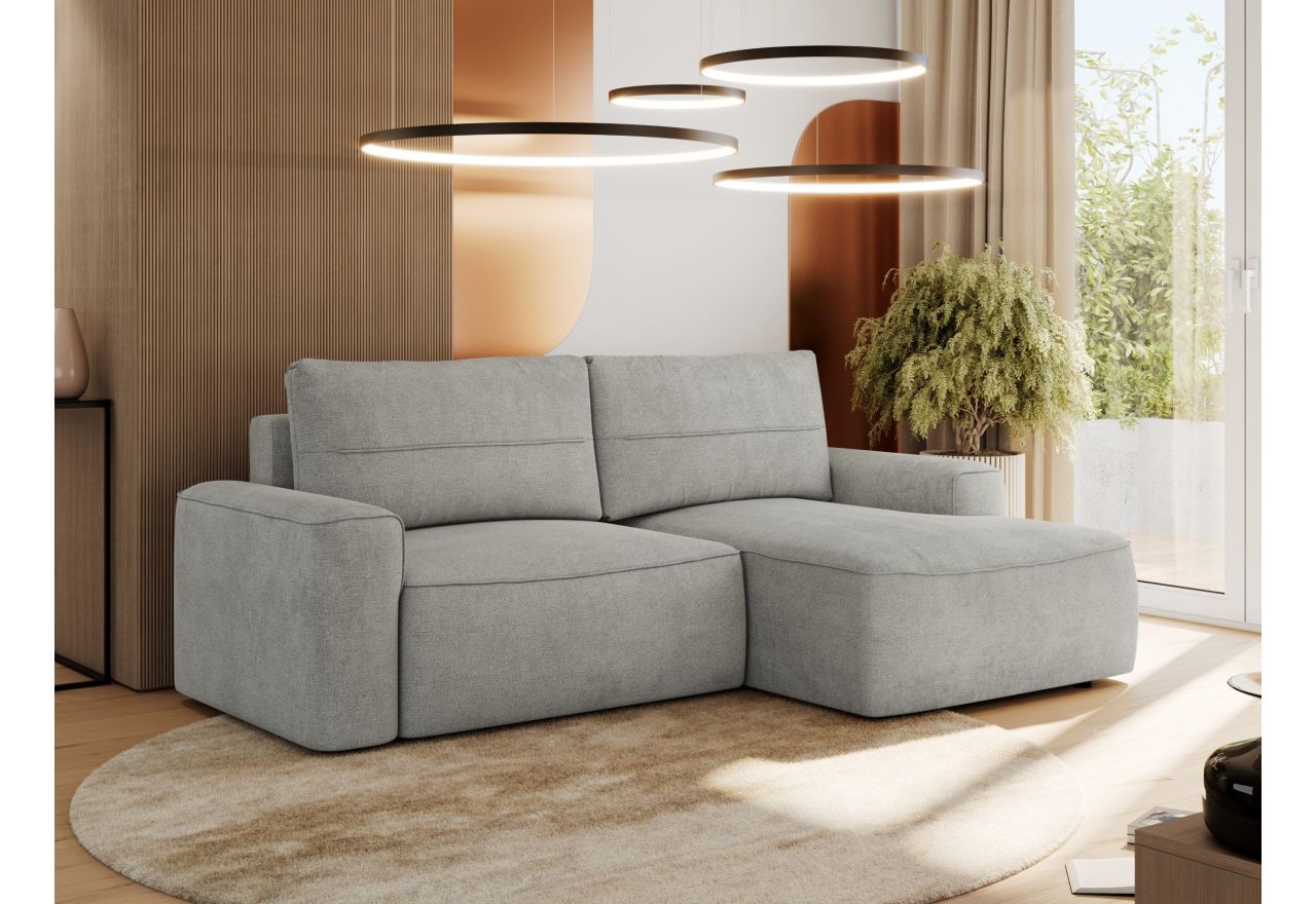 Narożnik BELLUNO L - strona prawa - jasnoszary, struktura