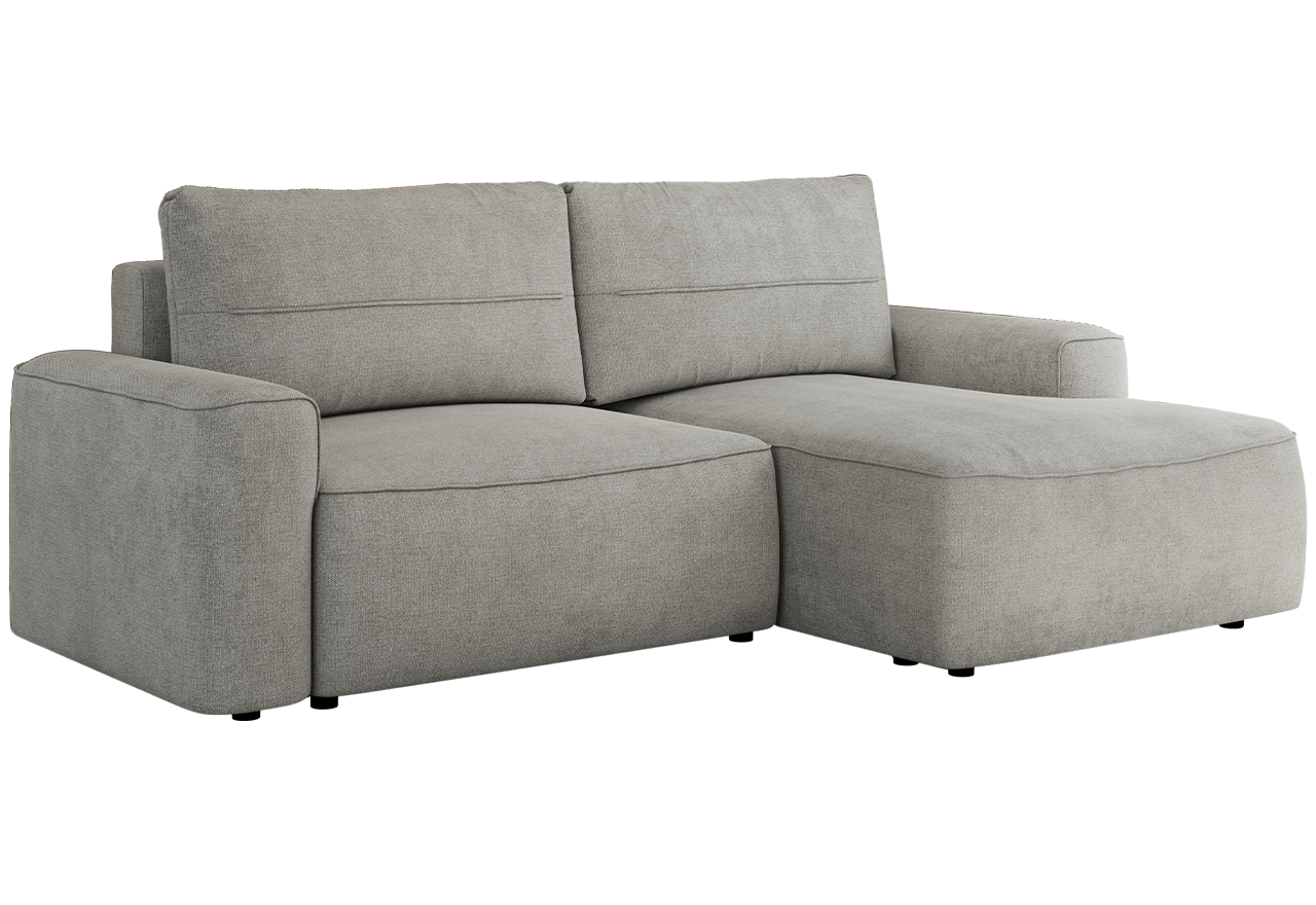 Narożnik BELLUNO L - strona prawa - jasnoszary, struktura