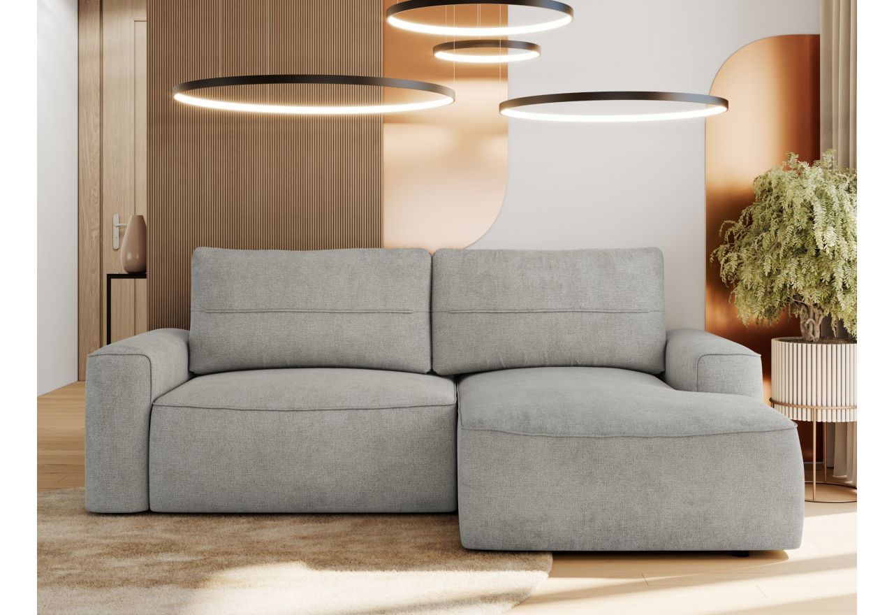 Narożnik BELLUNO L - strona prawa - jasnoszary, struktura