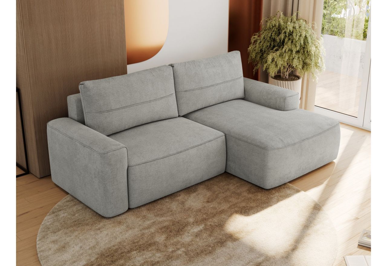 Narożnik BELLUNO L - strona prawa - jasnoszary, struktura