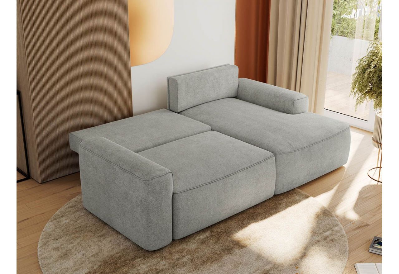 Narożnik BELLUNO L - strona prawa - jasnoszary, struktura