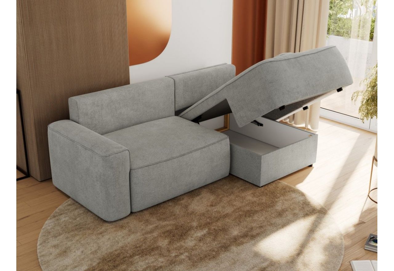 Narożnik BELLUNO L - strona prawa - jasnoszary, struktura