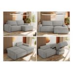 Narożnik BELLUNO L - strona prawa - jasnoszary, struktura