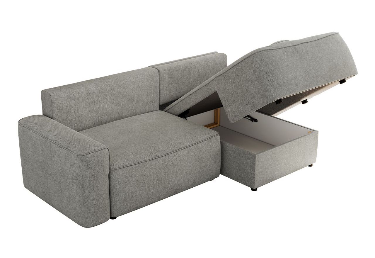 Narożnik BELLUNO L - strona prawa - jasnoszary, struktura