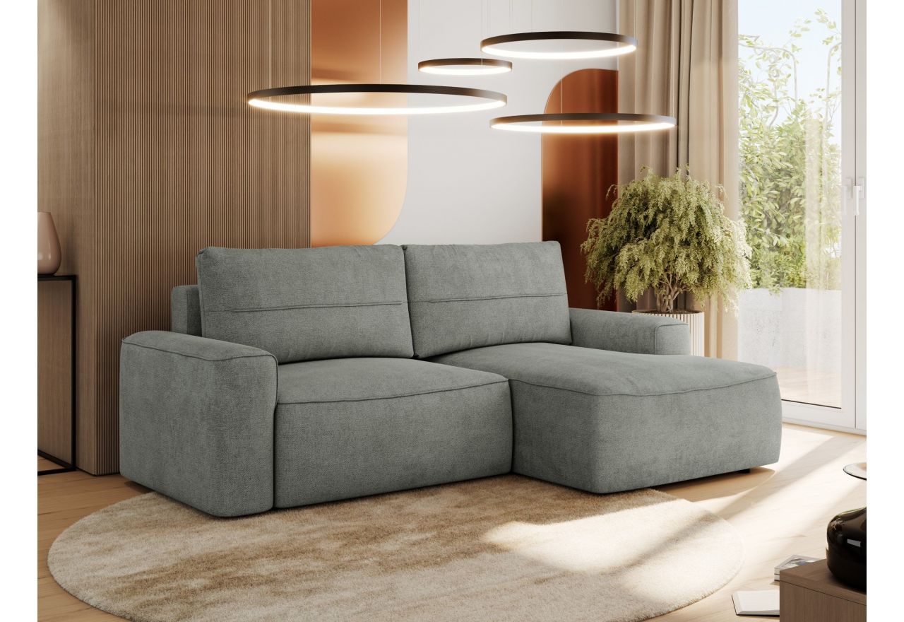 Narożnik BELLUNO L - strona prawa - szary, struktura