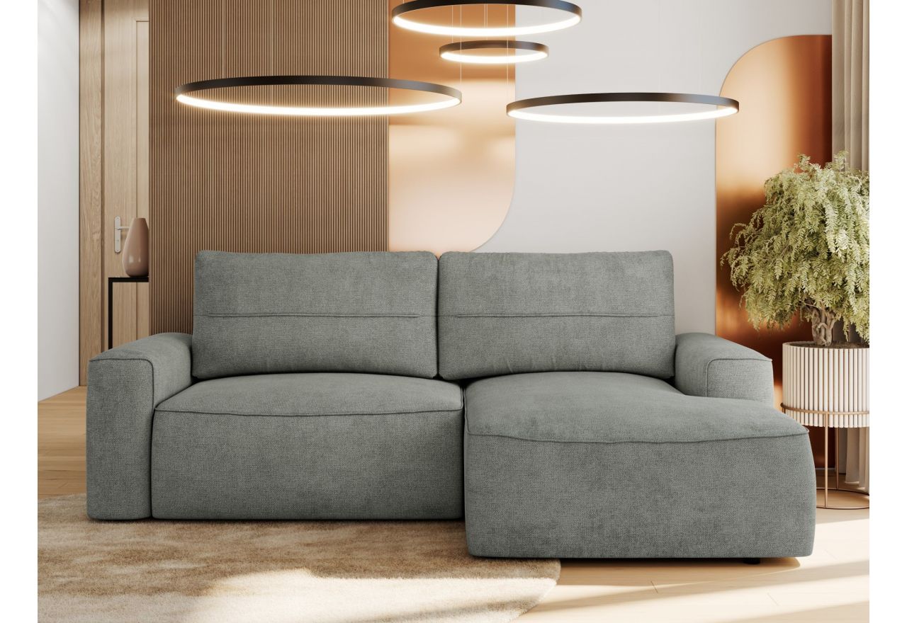 Narożnik BELLUNO L - strona prawa - szary, struktura