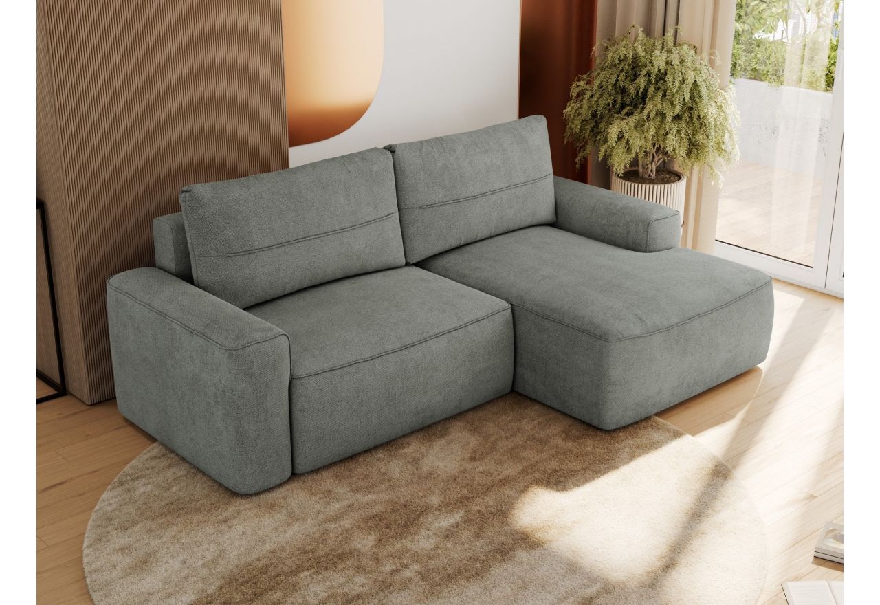 Narożnik BELLUNO L - strona prawa - szary, struktura