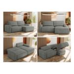 Narożnik BELLUNO L - strona prawa - szary, struktura