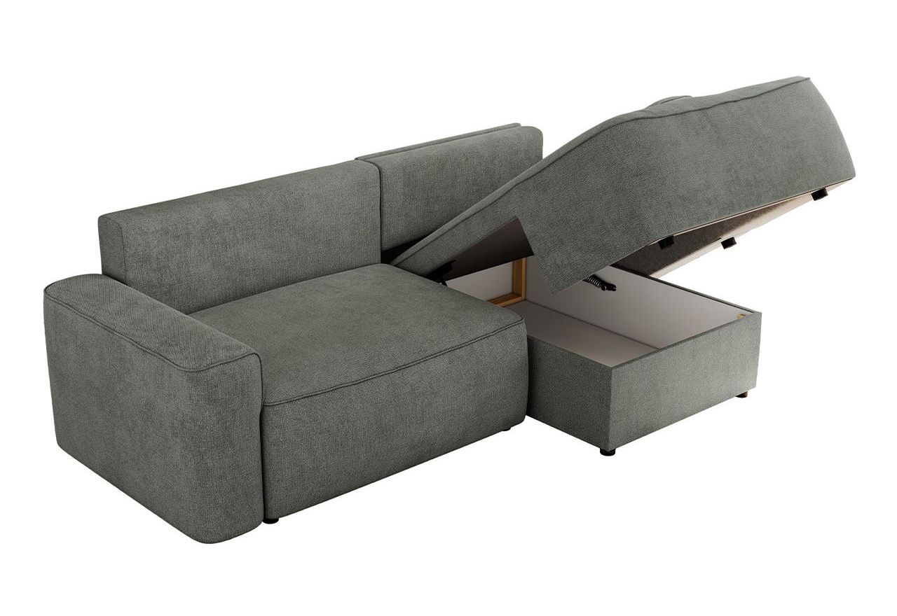 Narożnik BELLUNO L - strona prawa - szary, struktura