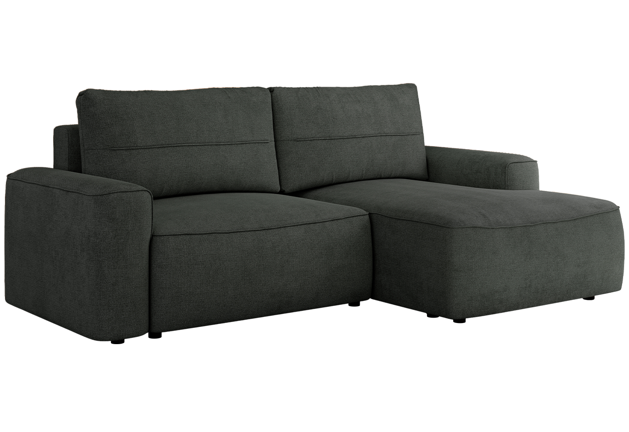 Narożnik BELLUNO L - strona prawa - ciemnoszary, struktura