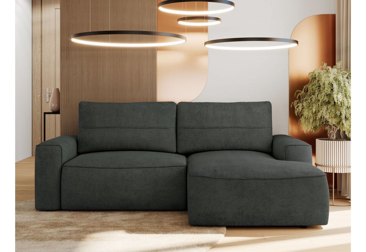 Narożnik BELLUNO L - strona prawa - ciemnoszary, struktura