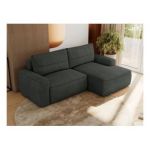 Narożnik BELLUNO L - strona prawa - ciemnoszary, struktura