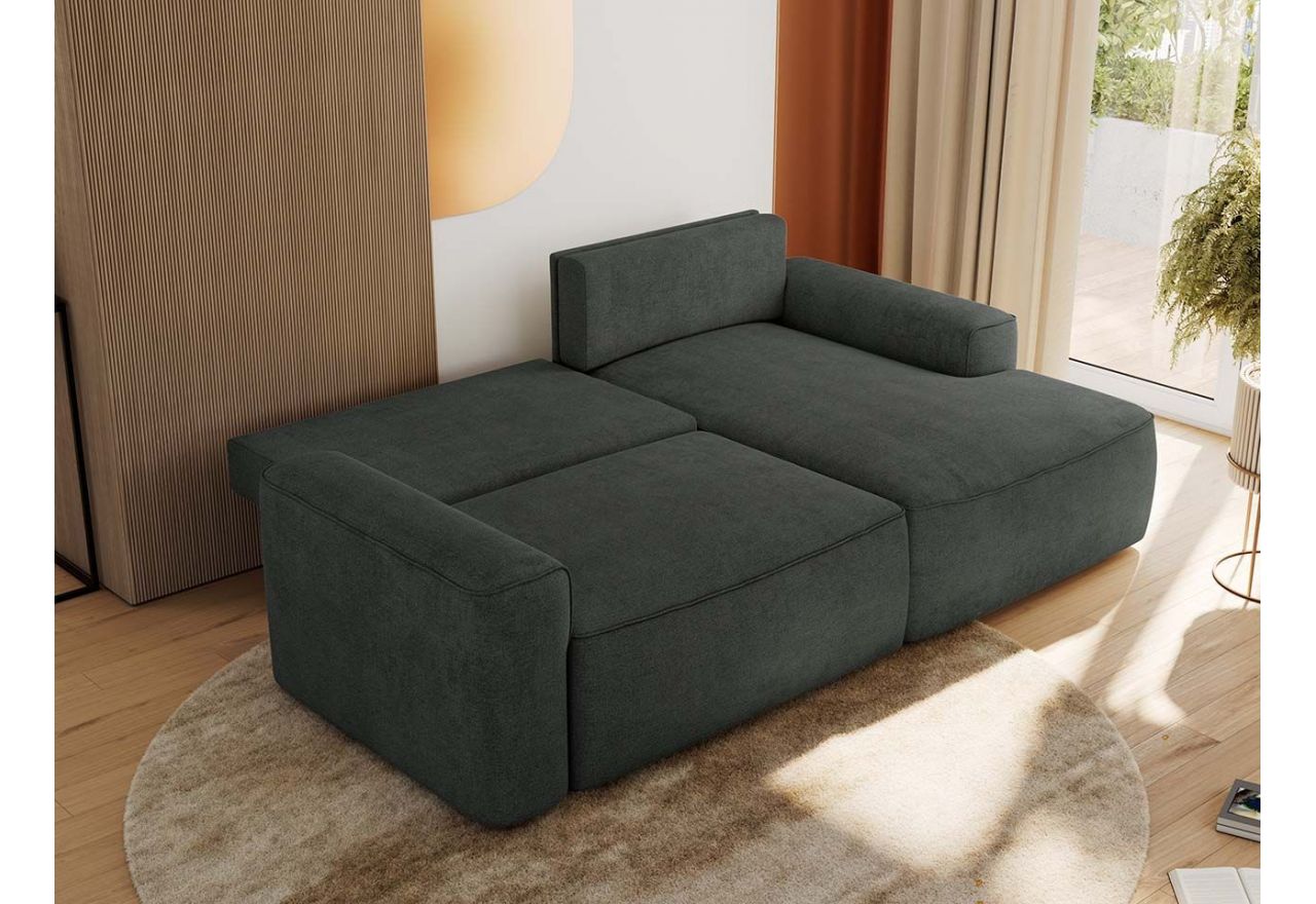 Narożnik BELLUNO L - strona prawa - ciemnoszary, struktura