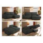 Narożnik BELLUNO L - strona prawa - ciemnoszary, struktura